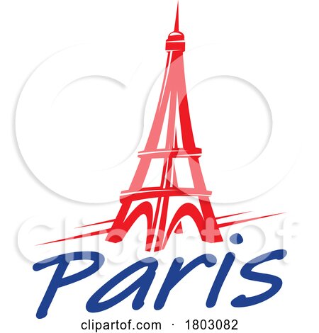 Eiffel Tower over Paris Text by Vector Tradition SM