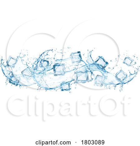 3d Ice Cubes and Water Splash by Vector Tradition SM