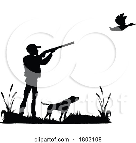 Duck Hunter and Dog by Vector Tradition SM