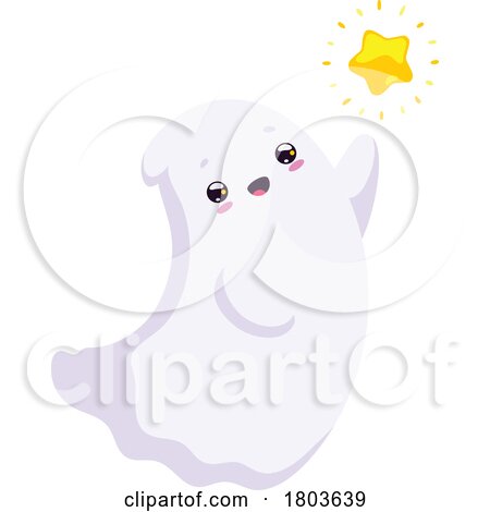 Cute Halloween Ghost and Star by Vector Tradition SM