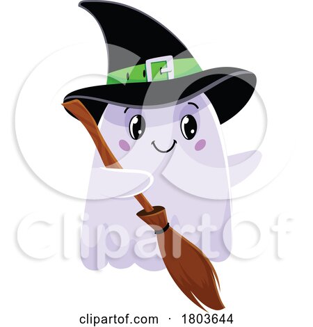 Cute Halloween Witch Ghost by Vector Tradition SM
