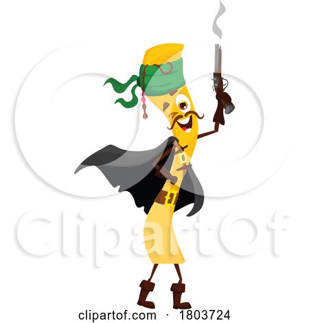 Pirate Fettuccine Food Character by Vector Tradition SM