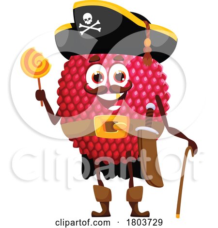 Pirate Lychee Food Character by Vector Tradition SM