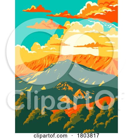 Mount Parnassus in Parnassos National Woodland Park Greece WPA Art Deco Poster by patrimonio