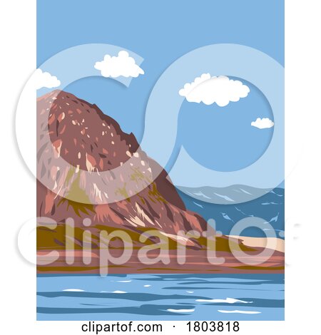 Morro Rock Beach in Morro Bay San Luis Obispo California WPA Poster Art by patrimonio