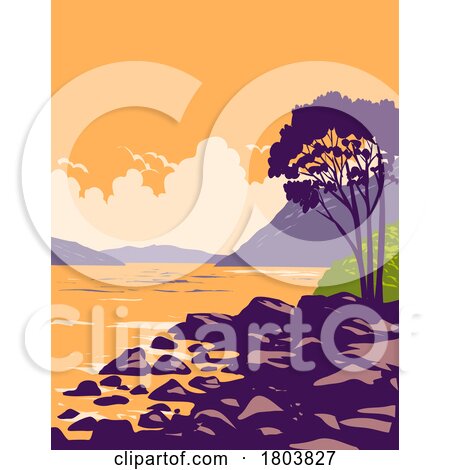 Loch Ness and the Caledonian Canal in Scottish Highlands of Scotland WPA Art Deco Poster by patrimonio