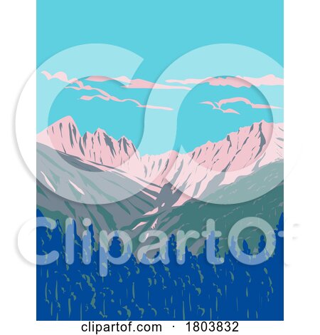 Mount Olympus in Olympos National Woodland Park Greece WPA Art Deco Poster by patrimonio