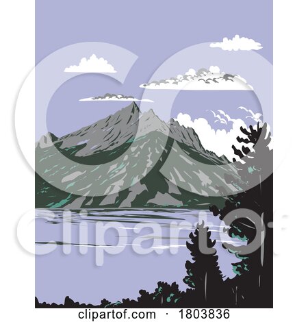 Jenny Lake in Grand Teton National Park Wyoming USA WPA Art Poster by patrimonio