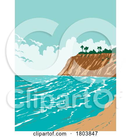 Del Mar Rivermouth in Orange County California WPA Poster Art by patrimonio