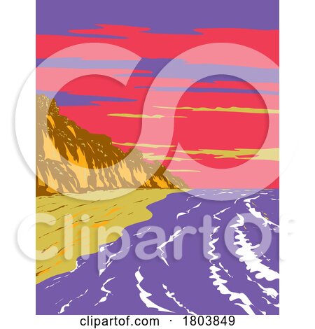 El Capitan State Beach on Gaviota Coast in Santa Barbara California WPA Poster Art by patrimonio