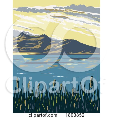 The Great Salt Lake Utah USA WPA Art Poster by patrimonio