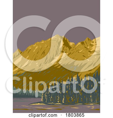String Lake in Grand Teton National Park Wyoming USA WPA Art Poster by patrimonio
