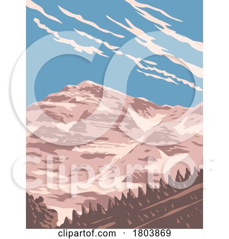 Athamanika or Tzoumerka Mountain Range Greece WPA Art Deco Poster by patrimonio