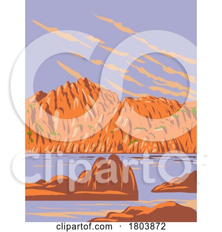 Watson Lake at Granite Dells in Prescott Arizona USA WPA Art Poster by patrimonio