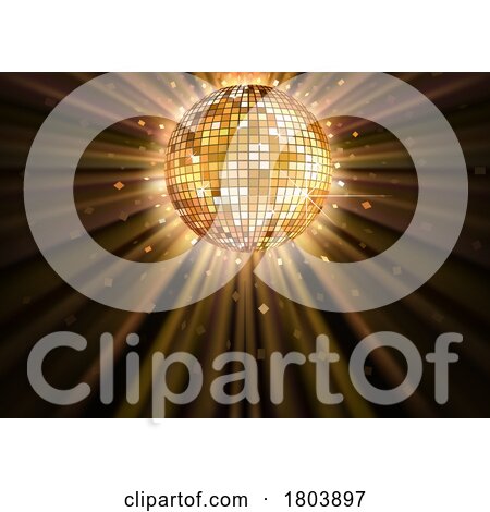 Golden Disco Ball Party Background by dero