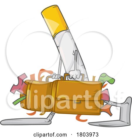 Cartoon Sad Cigarette Moving out After Someone Quit Smoking by Domenico Condello