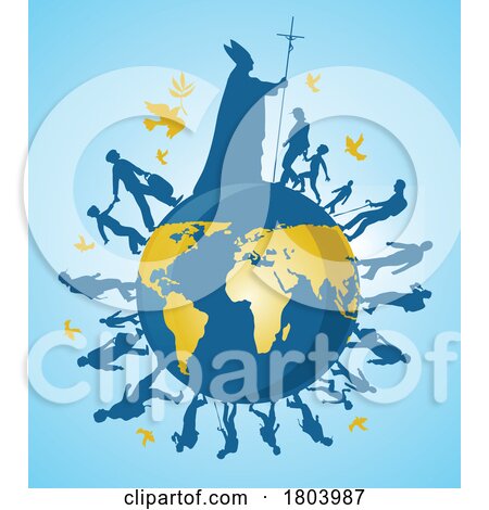 The Pope over the World with the Faithful by Domenico Condello