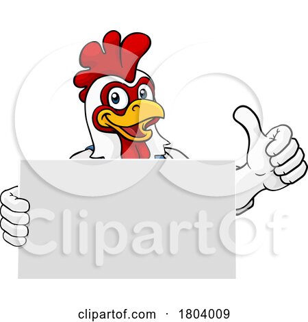 Chicken Painter Handyman Mechanic Plumber Cartoon by AtStockIllustration