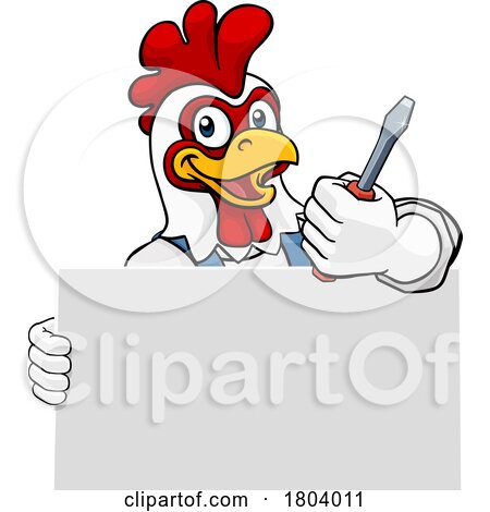 Electrician Chicken Screwdriver Tool Handyman by AtStockIllustration