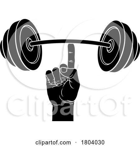 Weightlifting Hand Finger Holding Barbell Concept by AtStockIllustration
