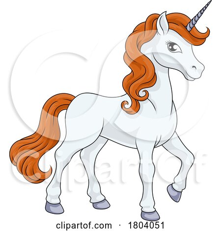 Unicorn Horn Horse Animal Cartoon Mascot from Myth by AtStockIllustration