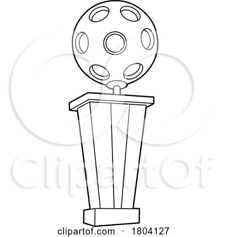 Cartoon Black and White Pickleball Trophy by Hit Toon