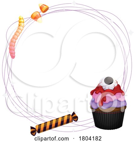 Halloween Candy and Cupcake Frame by Vector Tradition SM