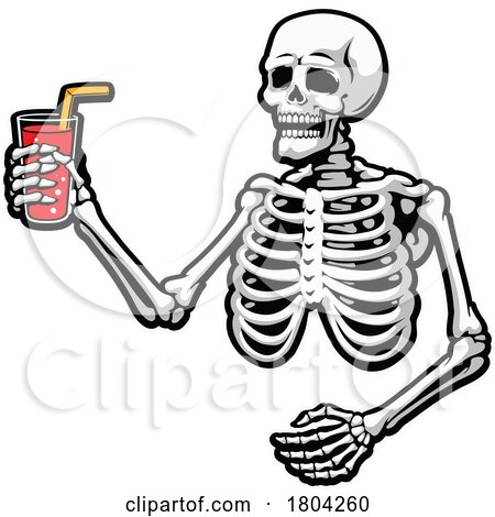 Halloween Skeleton with a Drink by Vector Tradition SM