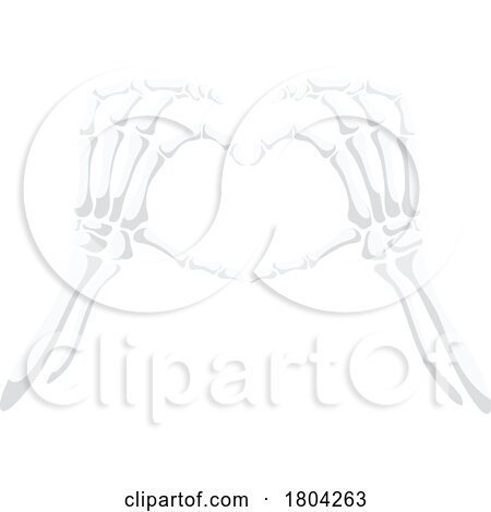 Halloween Skeletal Hands Forming a Heart by Vector Tradition SM