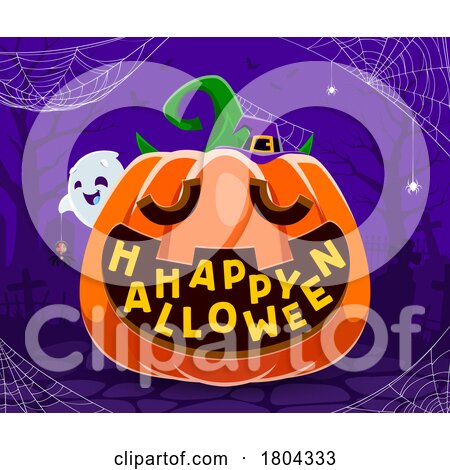 Halloween Pumpkin and Ghost by Vector Tradition SM