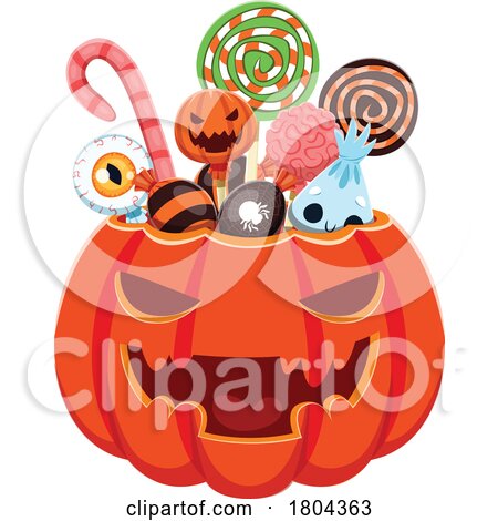 Halloween Pumpkin with Candy by Vector Tradition SM