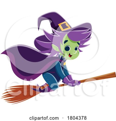 Halloween Witch in Flight by Vector Tradition SM