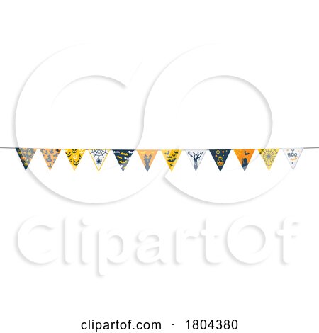 Halloween Party Bunting Border by Vector Tradition SM