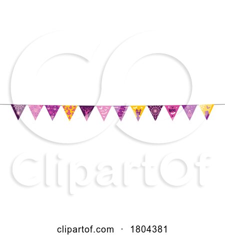 Halloween Party Bunting Border by Vector Tradition SM