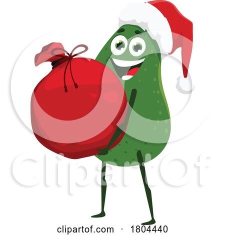 Christmas Avocado Food Mascot by Vector Tradition SM