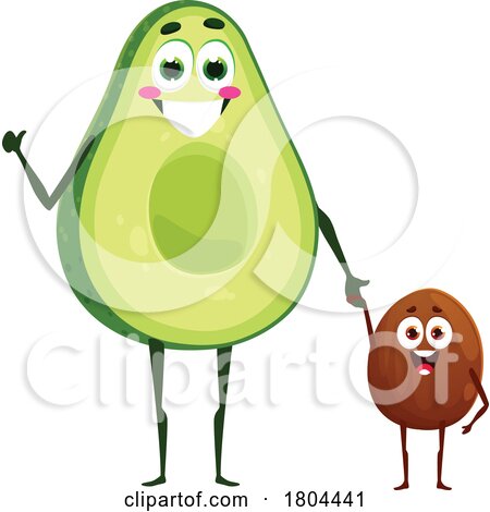 Avocado Food Mascot and Seed by Vector Tradition SM