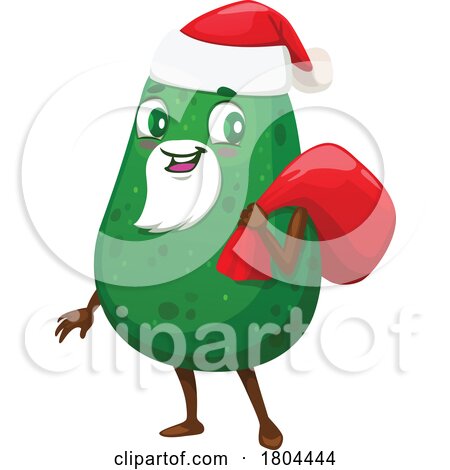 Christmas Avocado Food Mascot by Vector Tradition SM
