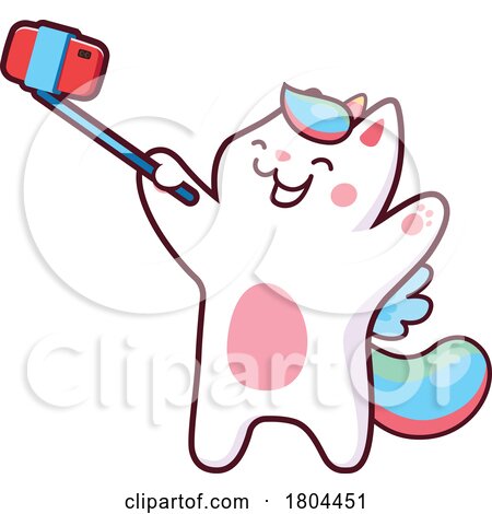 Unicorn Cat Taking a Selfie by Vector Tradition SM