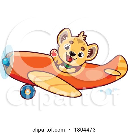 Lion Cub Flying a Plane by Vector Tradition SM