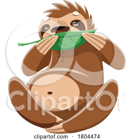 Sloth Eating a Leaf by Vector Tradition SM