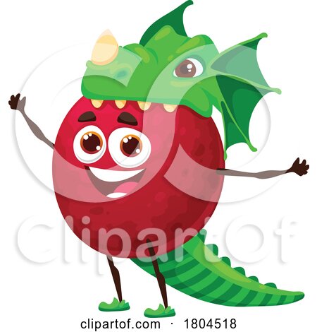 Halloween Dragon Mangosteen Food Mascot by Vector Tradition SM