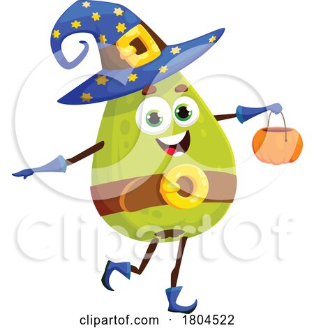 Halloween Wizard Pear Food Mascot by Vector Tradition SM