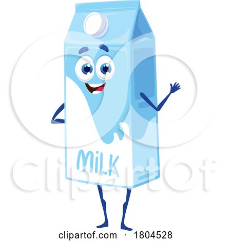 Milk Carton Food Mascot by Vector Tradition SM