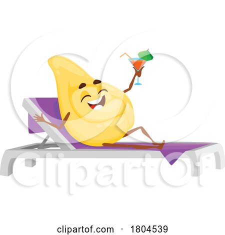Sunbathing Tortellini Pasta Food Mascot by Vector Tradition SM
