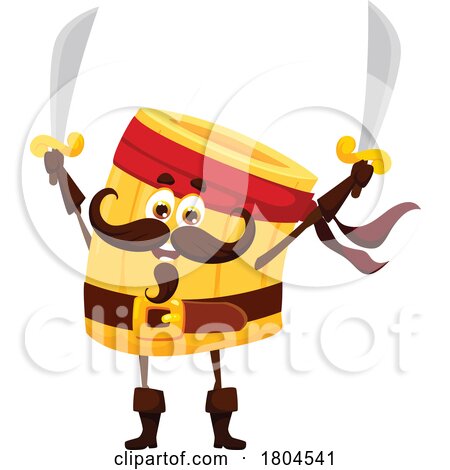 Ditalini Pirate Pasta Food Mascot by Vector Tradition SM