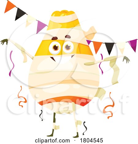Halloween Mummy Papaya Food Mascot by Vector Tradition SM