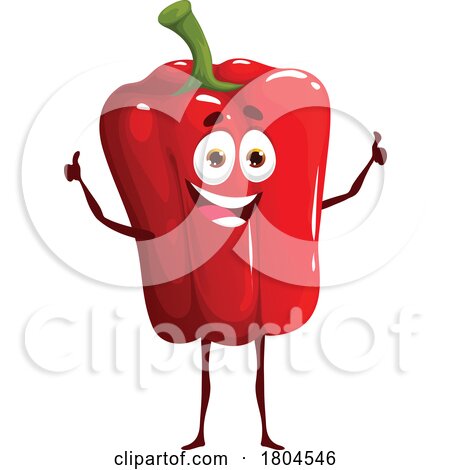 Red Bell Pepper Food Mascot by Vector Tradition SM