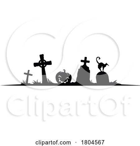 Halloween Cemetery Border by Vector Tradition SM