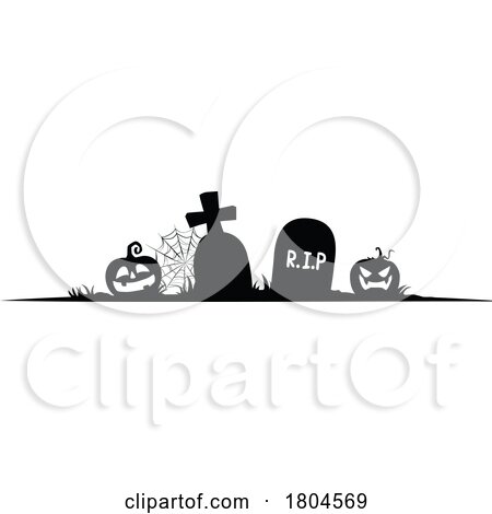Halloween Cemetery Border by Vector Tradition SM