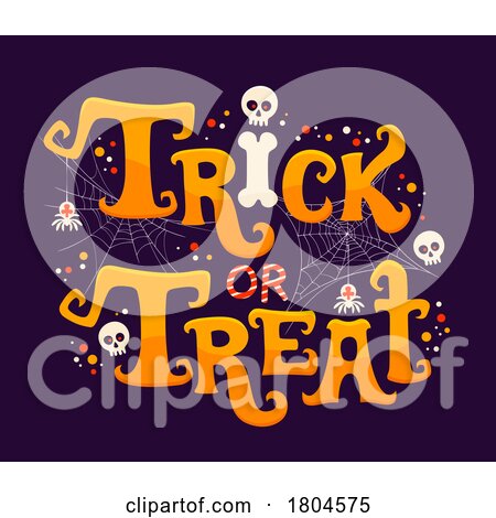 Halloween Trick or Treat Design on Purple by Vector Tradition SM